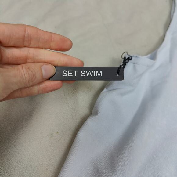 Set Active Swim Terry Tunic Cover Up Womens Large Ice Blue Scoopneck Beach‎ NWT - Picture 3 of 6